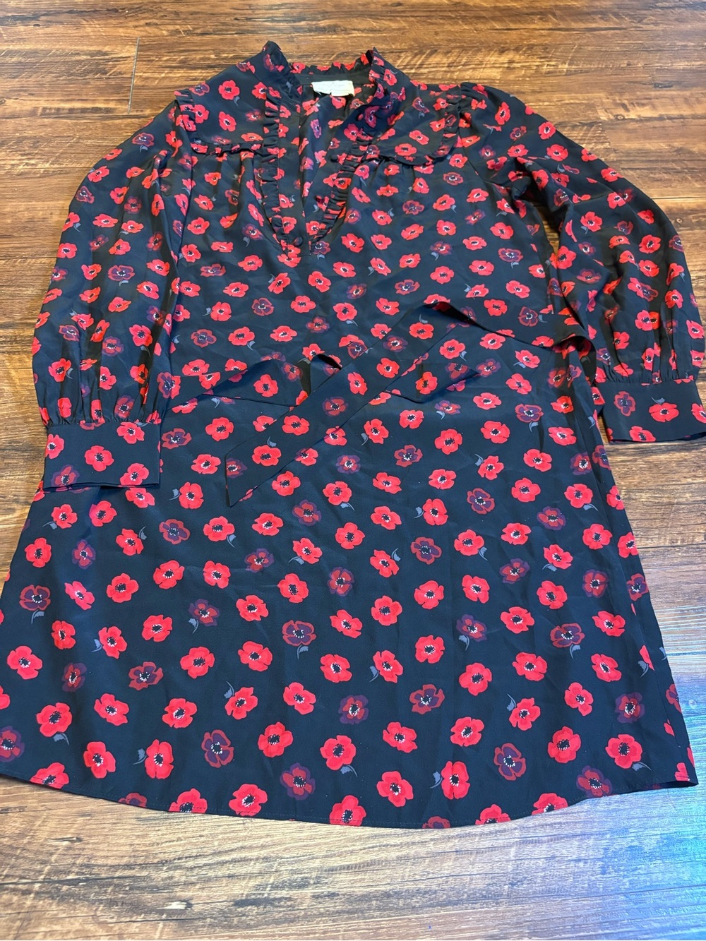 kate spade new york silk poppy print dress Size Tag Is Cut Measurements In Pics
